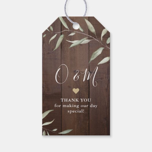 Eleganter, grüner Stallholz Landkreis rustikale Ho Geschenkanhänger (Vorderseite)