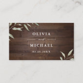 Eleganter, grüner Stallholz Landkreis rustikale Ho Platzkarte (Rückseite)