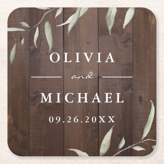 Eleganter, grüner Stallholz Landkreis rustikale Ho Rechteckiger Pappuntersetzer (Vorderseite)