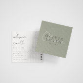 Eleganter grüner Stylist Boho Moderne Moderne Einz Quadratische Visitenkarte