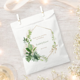 Eleganter, grüner tropischer Blätter, goldener geo Geschenktütchen