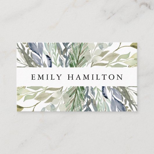 Eleganter, grüner und blauer Wasserfarbenfilm Visitenkarte (Vorderseite)