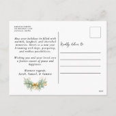 Eleganter Grüner und goldener Weihnachtsbaum Feiertagspostkarte (Rückseite)