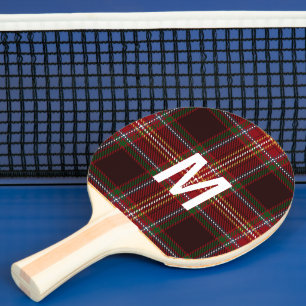 Eleganter grüner und roter Tartan-Karo-Personalize Tischtennis Schläger