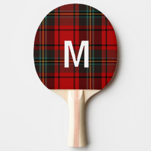 Eleganter grüner und roter Tartan-Karostoff person Tischtennis Schläger