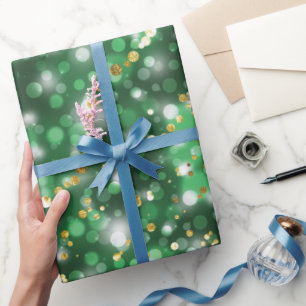 Eleganter Grüner Urlaub Schneeflocken Weihnachten Geschenkpapier