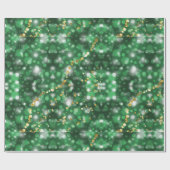 Eleganter Grüner Urlaub Schneeflocken Weihnachten Geschenkpapier (Flach)