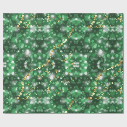 Eleganter Grüner Urlaub Schneeflocken Weihnachten Geschenkpapier (Flach)
