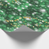 Eleganter Grüner Urlaub Schneeflocken Weihnachten Geschenkpapier (Ecke)