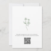 Eleganter grüner Vintager QR-Code Hochzeit Einladung (Rückseite)