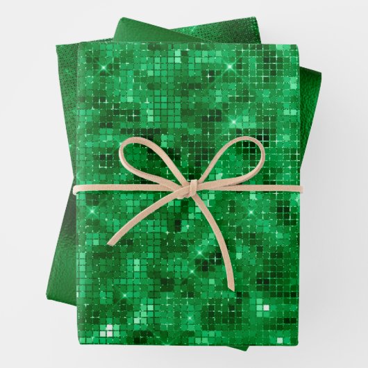 Eleganter Grüner Wald Geschenkpapier Set (Beispiel)