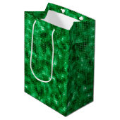 Eleganter Grüner Wald Mittlere Geschenktüte (Vorderseite Schrägansicht)