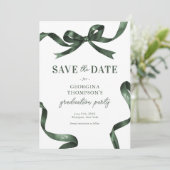 Eleganter grüner Wasserfarben-Bogen Abschluss Save The Date (Stehend Vorderseite)