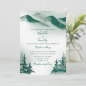 Eleganter Grüner Wasserfarbenwald Rustikal Ankündigung (Stehend Vorderseite)