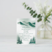 Eleganter Grüner Wasserfarbenwald Rustikal Begleitkarte (Stehend Vorderseite)