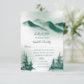 Eleganter Grüner Wasserfarbenwald Rustikal RSVP Karte (Stehend Vorderseite)