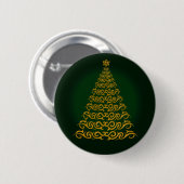 Eleganter grüner Weihnachtsbaum-Button Button (Vorne & Hinten)