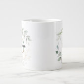 Eleganter grüner Wreath Monogramm Initial 'B' Name Jumbo-Tasse (Vorderseite)