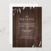 Eleganter Grünholz Landkreis rustikale Hochzeitsde Begleitkarte (Vorne/Hinten)