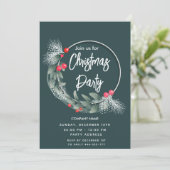 Eleganter Grünkranz Einladung (Stehend Vorderseite)