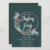 Eleganter Grünkranz Einladung (Vorne/Hinten)