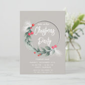 Eleganter Grünkranz Einladung (Stehend Vorderseite)