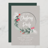 Eleganter Grünkranz Einladung (Vorne/Hinten)