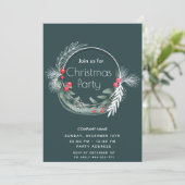 Eleganter Grünkranz Einladung (Stehend Vorderseite)
