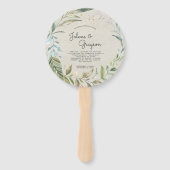 Eleganter Grünkränze | Hochzeitsprogramm Handfäche Fächer (Vorderseite)