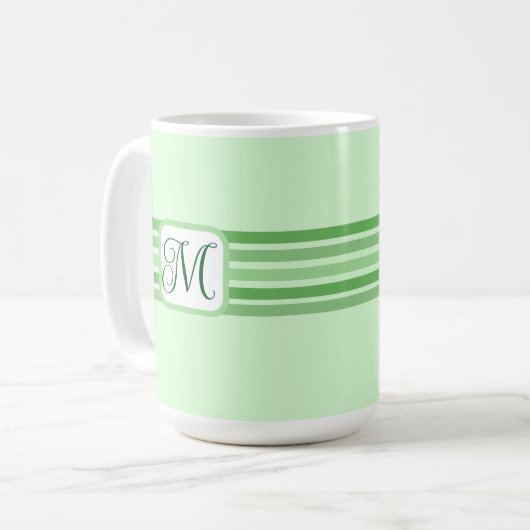 Eleganter Grünstreifen Kaffeetasse (Vorderseite Links)