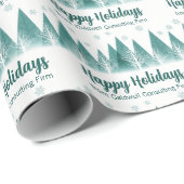 Eleganter Grünwald Custom Company Happy Holidays Geschenkpapier (Rolleneckpunkt)