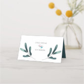 Eleganter Grünwald Wedding Blank Platzkarte (Rückseite)