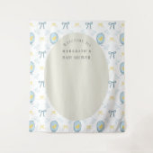 Eleganter Gummi Ducky Ribbon Babydusche Hintergrun Wandteppich (Vorderseite)