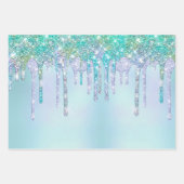 Eleganter gürtelförmiger Imitat türkisfarbener Gli Geschenkpapier Set (Vorderseite 2)