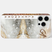 Eleganter, gürtelgoldener Glitzer aus weißem Marmo Case-Mate iPhone Hülle (Rückseite (Horizontal))