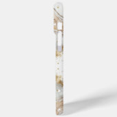Eleganter, gürtelgoldener Glitzer aus weißem Marmo Case-Mate iPhone Hülle (Rückseite / Links)