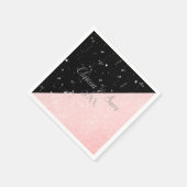 Eleganter, gürteliger Glitzer aus Rose und schwarz Serviette (Ecke)