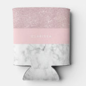 Eleganter, gürteliger Glitzer aus Rose und weißem Dosenkühler (Rückseite)