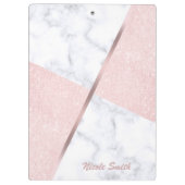 Eleganter, gürteliger Glitzer aus Rose und weißem  Klemmbrett (Rückseite)