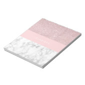 Eleganter, gürteliger Glitzer aus Rose und weißem Notizblock (Rotiert)