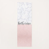 Eleganter, gürteliger Glitzer aus Rose und weißem  Yogamatte (Vorderseite)