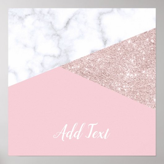 Eleganter, gürteliger Glitzer mit goldfarbenem Ros Poster (Vorne)