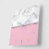 Eleganter, gürteliger Glitzer mit goldfarbenem Ros Quadratische Wanduhr (Winkel)