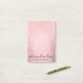 Eleganter, gürtelrosa Rosa-Glitzer-Makeup-Künstler Post-it Klebezettel (Auf Schreibtisch)