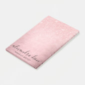 Eleganter, gürtelrosa Rosa-Glitzer-Makeup-Künstler Post-it Klebezettel (angewinkelt)