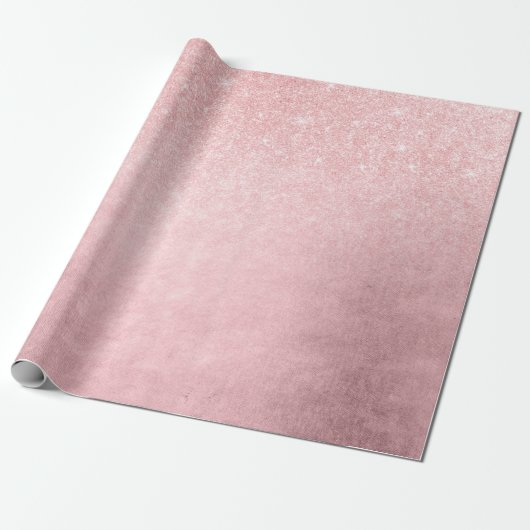 Eleganter Gürtelrosa Rosengold-Glitzer Geschenkpapier (Ungerollt)