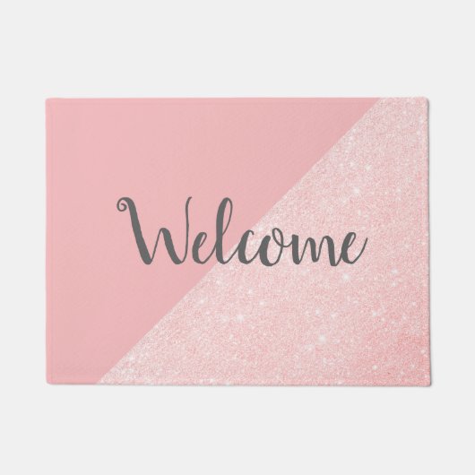 Eleganter, gürtlicher Rose, vergoldeter Glitzer un Fußmatte (Vorderseite)