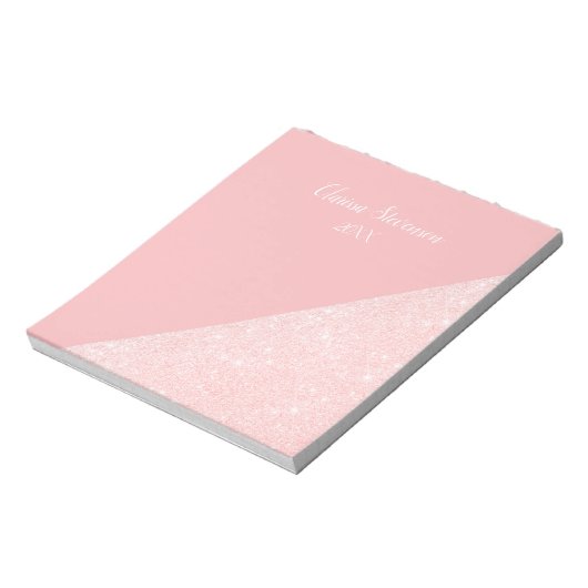 Eleganter, gürtlicher Rose, vergoldeter Glitzer un Notizblock (Rotiert)