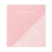 Eleganter, gürtlicher Rose, vergoldeter Glitzer un Notizblock (Vorderseite)