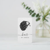 Eleganter Haarsalon Gray Kraft Paper Afro Hair Gir Visitenkarte (Stehend Vorderseite)